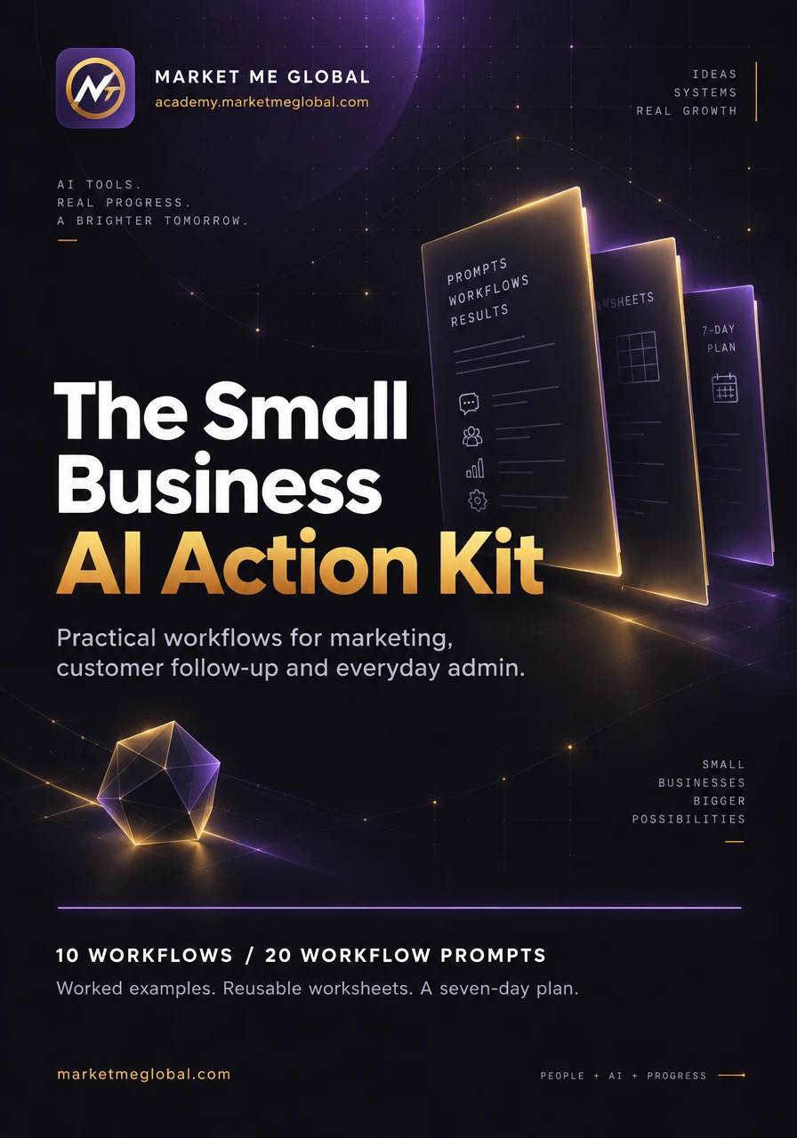 The Small Business AI Action Kit, a 40-page PDF of AI workflows and prompts for small businesses